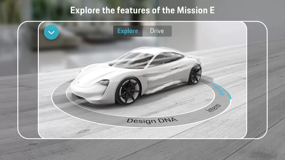 Porsche представляет приложение дополненной реальности Mission E 